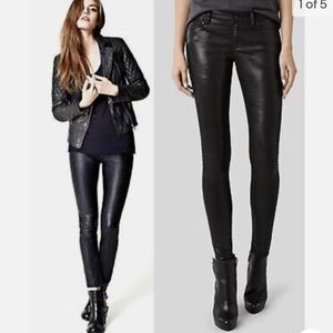 ALL SAINTS Petrol Coated Black Stilt Fit W26